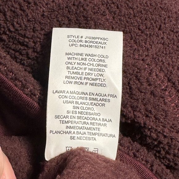 TS X-Large Bordeaux Fleece Pullover Jacket 100% Polyester Shell With Pockets - Picture 5 of 10